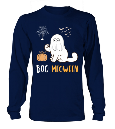 Boo Meoween Halloween cat Gift Women's Long Sleeve