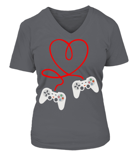 Video Gamer Valentines Day T Shirt With Controller Women's V-Neck T-shirt