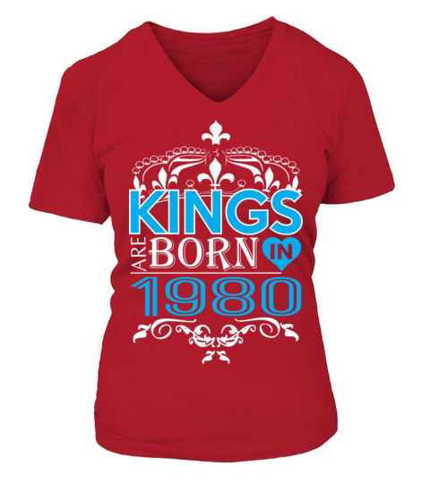 Kings Are Born In 1980 Happy Fathers Day Women's V-Neck T-shirt