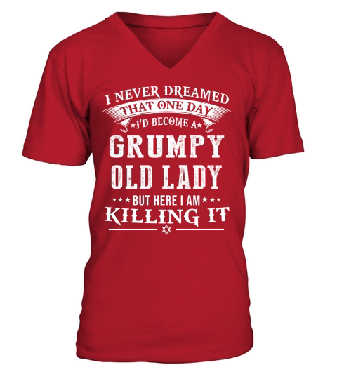 Grumpy Old Lady V-Neck T-shirt