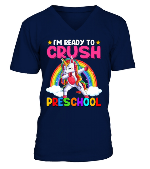 I m Ready To Crush Preschool Dabbing Unicorn Men's V-Neck T-shirt