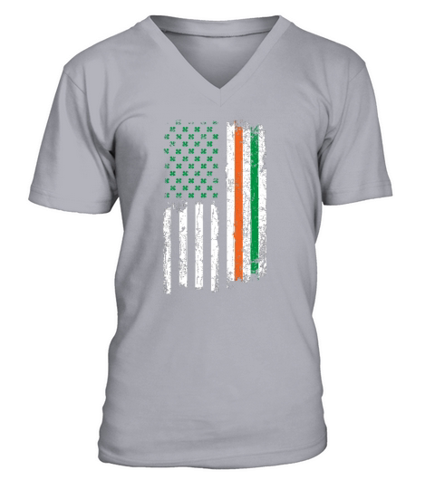 American Shamrock Flag V-Neck T-shirt