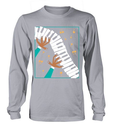 Pianist Playing Piano Keyboard Women's Long Sleeve
