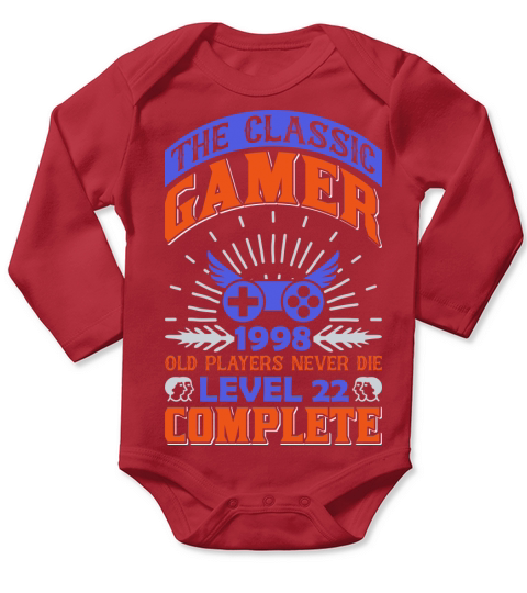 The Classic Gamer 1998 Level 22 Long Sleeve Baby One-Piece
