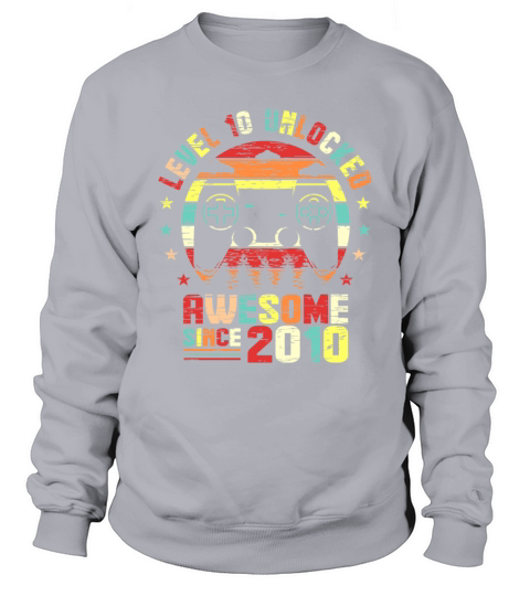 Level 10 Unlocked Awesome Since 2010 10th Bday Men's Sweatshirt