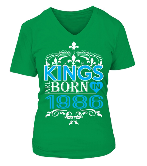 Kings Are Born In 1986 Happy Fathers Day Women's V-Neck T-shirt
