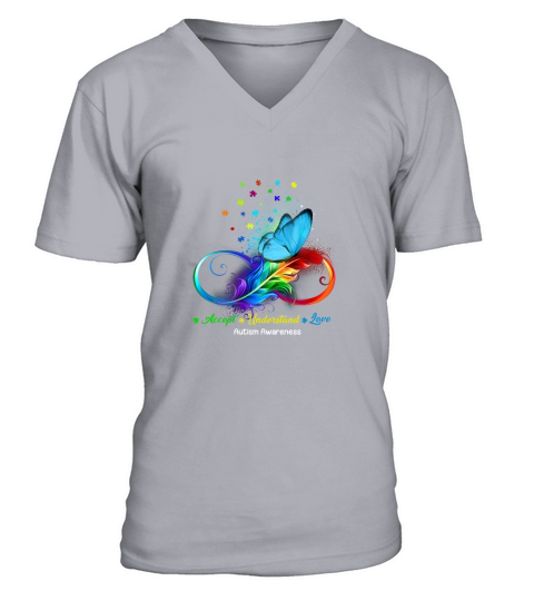 Accept   Understand   love   Autism Awareness V-Neck T-shirt