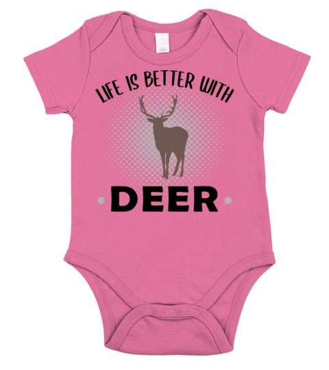 Deer Forest Animal Lovers Quote Gift Short Sleeve Baby One-Piece
