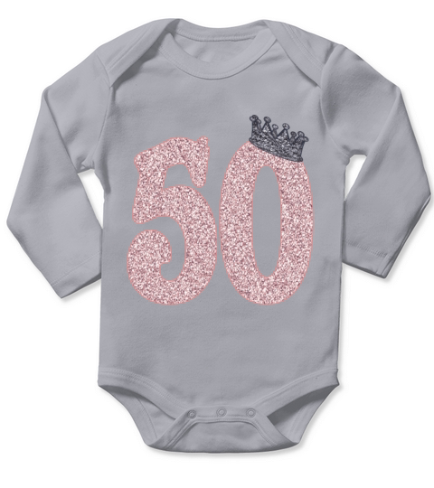 Personalized 50th Birthday Gift Long Sleeve Baby One-Piece