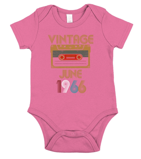 Vintage Birthday Cassette Tape June 1966 56th Short Sleeve Baby One-Piece