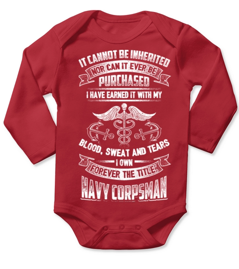 NAVY CORPSMAN girlfriend and Mom Long Sleeve Baby One-Piece