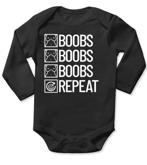 Booze Boobs Beads Repeat Funny Mardi Grasboob shir Long Sleeve Baby One-Piece