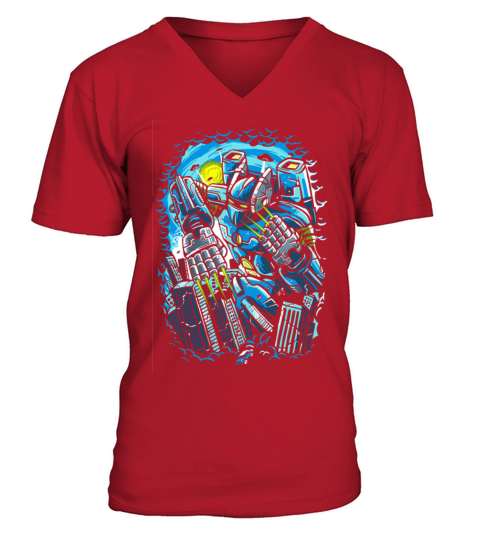 Giant Mecha Robot Anime V-Neck T-shirt