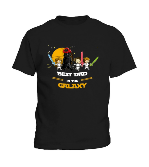 Father & 2 Sons 1 Daughter with 3 color lightsabers Kids T-Shirt