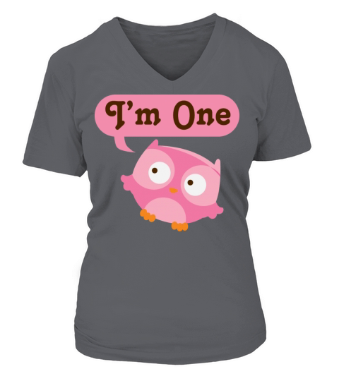 1st Birthday Baby Girl Owl Women's V-Neck T-shirt