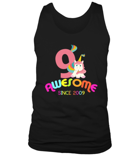 Awesome Since 2009 Unicorn Birthday Gift Men's Tank Top