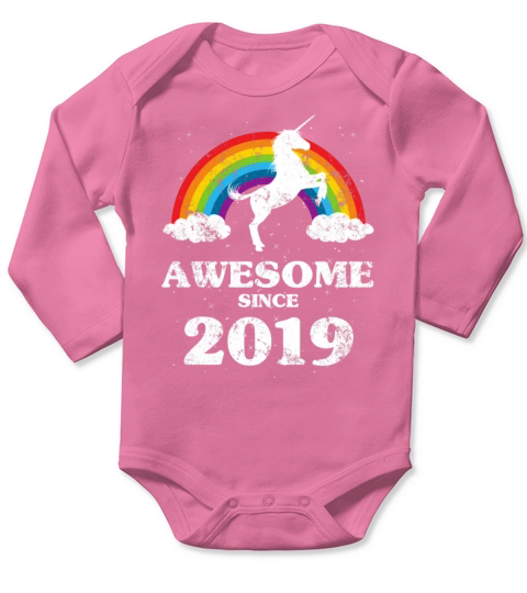 Vintage 2019 Year Of Birth Birthday Long Sleeve Baby One-Piece