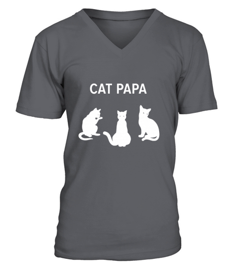 Mens Cat Papa t-shirt for men who are cat dads Men's V-Neck T-shirt