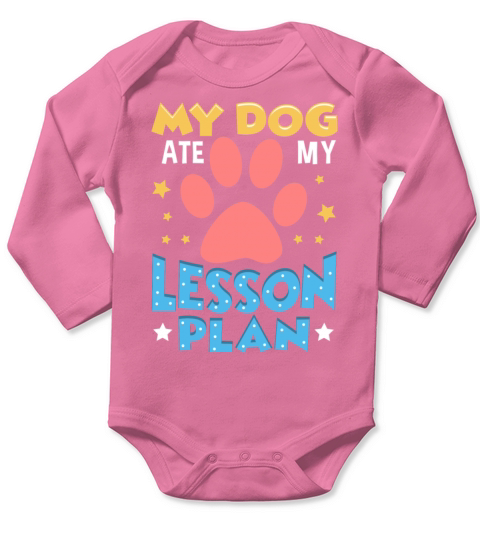 Teacher Back To School dog ate my lesson plan Long Sleeve Baby One-Piece