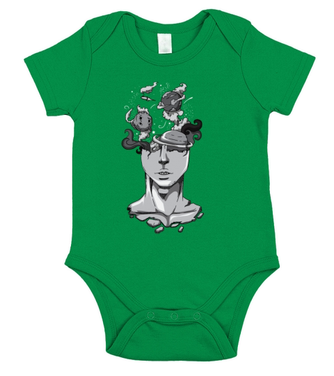 Space Head Brain Sci Fi Shirt Short Sleeve Baby One-Piece