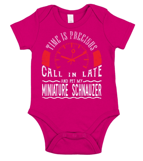 Pet Miniature Schnauzer Dog Owner Gift Call In Late Short Sleeve Baby One-Piece