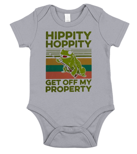 Frog hippity hoppity get off my property vintage retro Short Sleeve Baby One-Piece