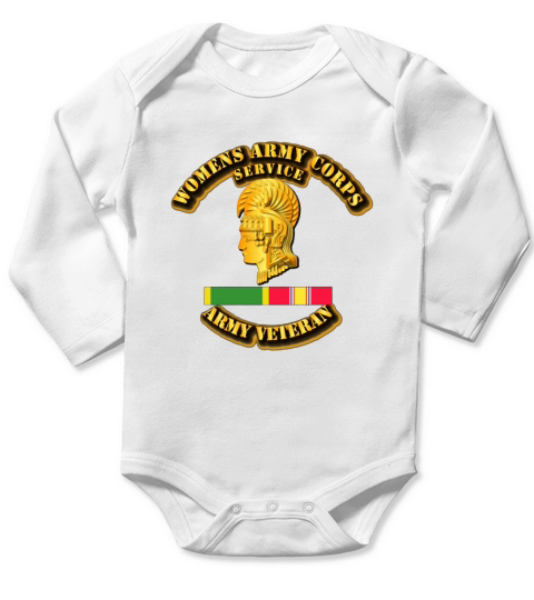 Womens Army Corps Service - w NDSM - WAC T-Shirt SHIRT Long Sleeve Baby One-Piece