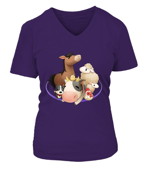 Official Harvest Moon Animal Friends T-Shirt V-neck T-Shirt Woman