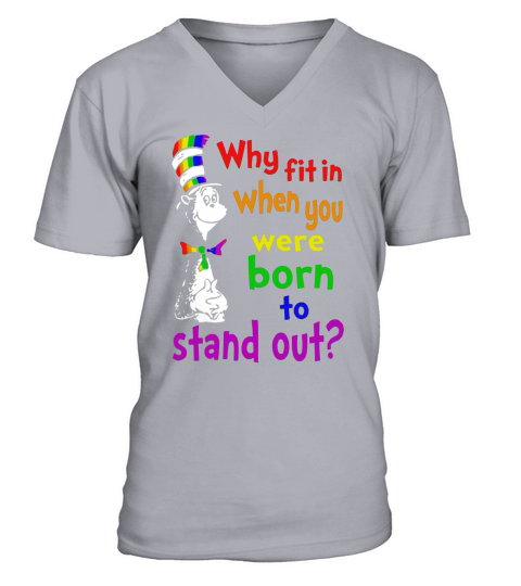 Dr. Seuss why fit in when you were born to stand out LGBT Men's V-Neck T-shirt