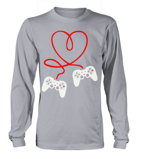Video Gamer Valentines Day T Shirt With Controller Women's Long Sleeve