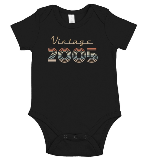 Vintage 2005 Retro Birthday Gift Slogan Quote Short Sleeve Baby One-Piece