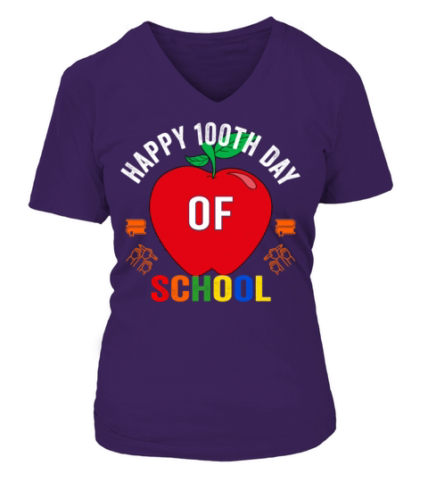 Happy 100th Day of School Teacher Student Women's V-Neck T-shirt