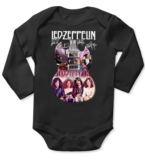 Led Zeppelin Guitar Signatures Long Sleeve Baby One-Piece
