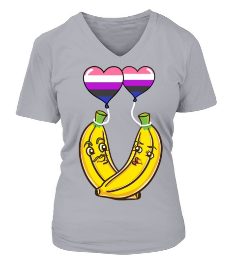 Banana Couple Genderfluid Pride Women's V-Neck T-shirt