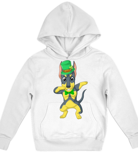 dabbing doberman st patricks day Kids Hoodie