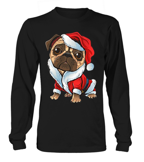 Cute Christmas poodle pug dog owners gift Women's Long Sleeve