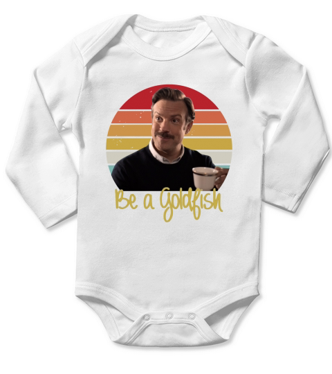 Ted Lasso Be A Goldfish Retro Long Sleeve Baby One-Piece