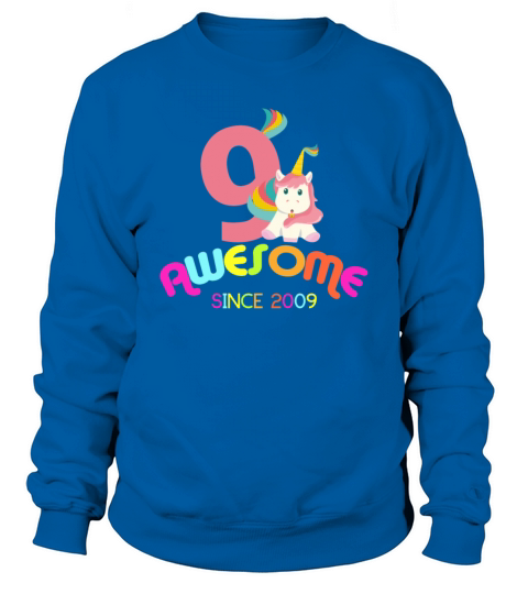 Awesome Since 2009 Unicorn Birthday Gift Men's Sweatshirt