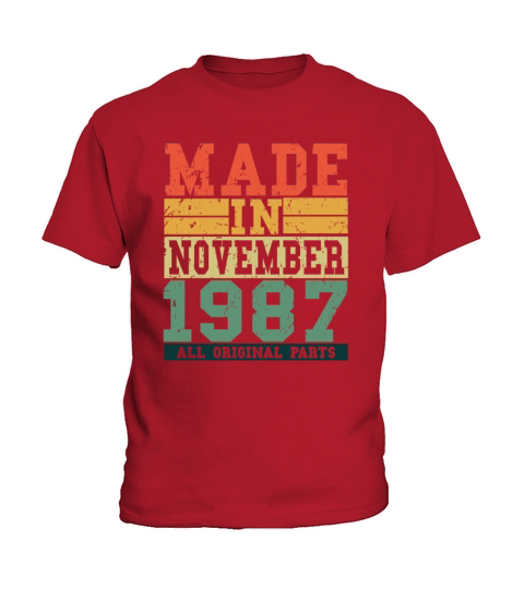 1987 Birthday November Vintage Saying Kids T-Shirt