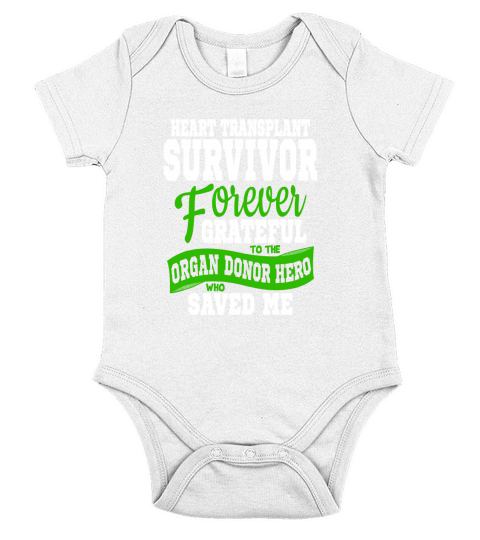 Heart Transplant Organ Recipient Survivor Gift Short Sleeve Baby One-Piece