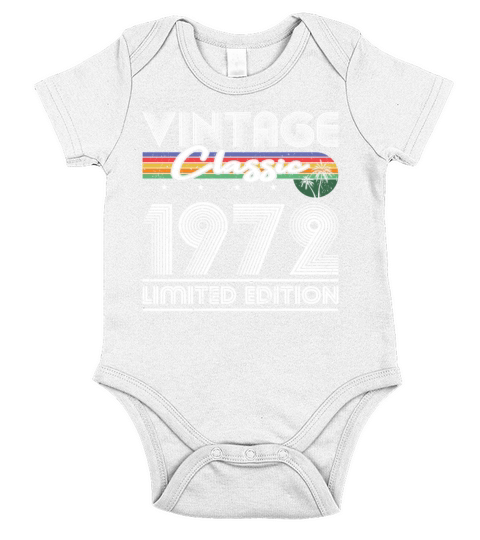 50th birthday vintage 1972 classic limited edition Short Sleeve Baby One-Piece