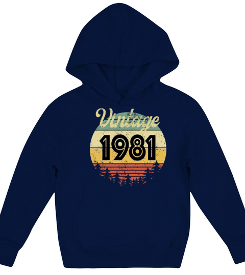 Vintage 1981 Gift Kids Hoodie