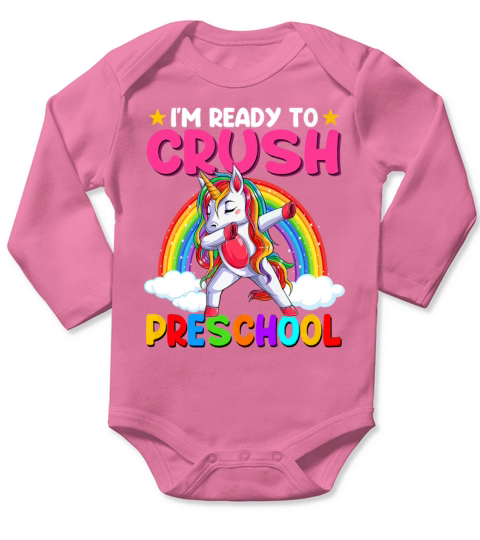 I m Ready To Crush Preschool Dabbing Unicorn Long Sleeve Baby One-Piece