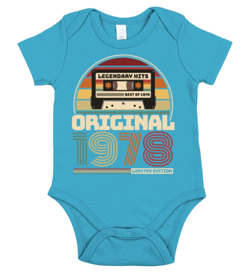 Beautiful Retro Vintage tape birthday 1978 Short Sleeve Baby One-Piece