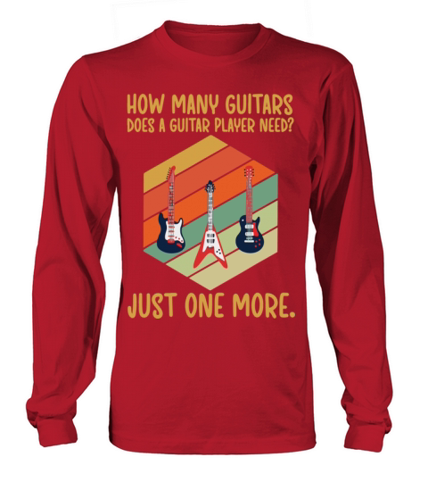 How Many Guitars Vintage Music Guitar Players Women's Long Sleeve