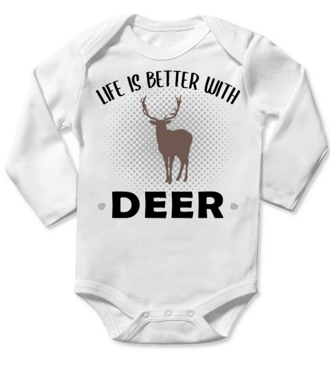 Deer Forest Animal Lovers Quote Gift Long Sleeve Baby One-Piece