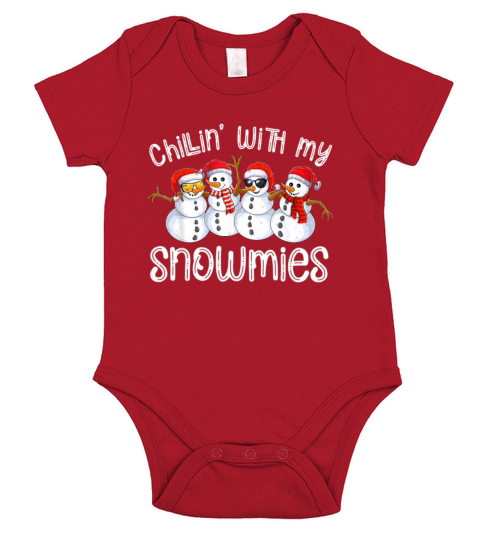 Snowman Christmas Chillin With My Snowmies Short Sleeve Baby One-Piece