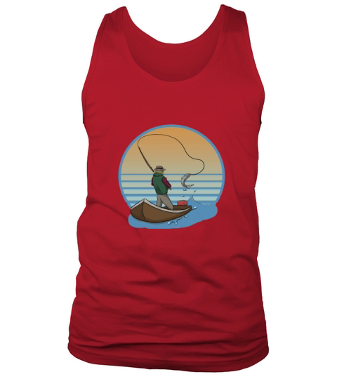 Vintage Fisherman Angler Dad Grandpa Retro Gift Men's Tank Top