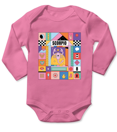 Astrology Zodiac Sign Symbol Scorpio Long Sleeve Baby One-Piece