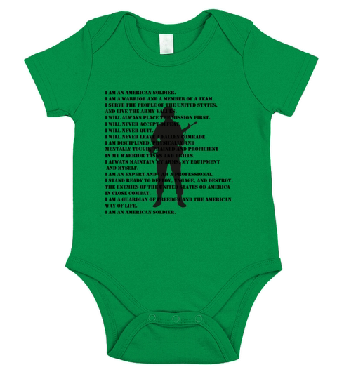 Army Soldier Creed Mug Short Sleeve Baby One-Piece